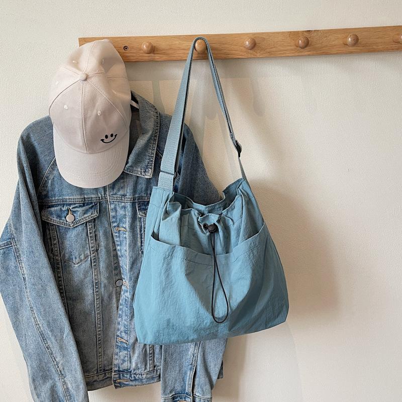 

Сумка-тоут большой вместимости, женская, новая модная, студенческая, на плечо, простая, повседневная, универсальная, сумка-мессенджер синий