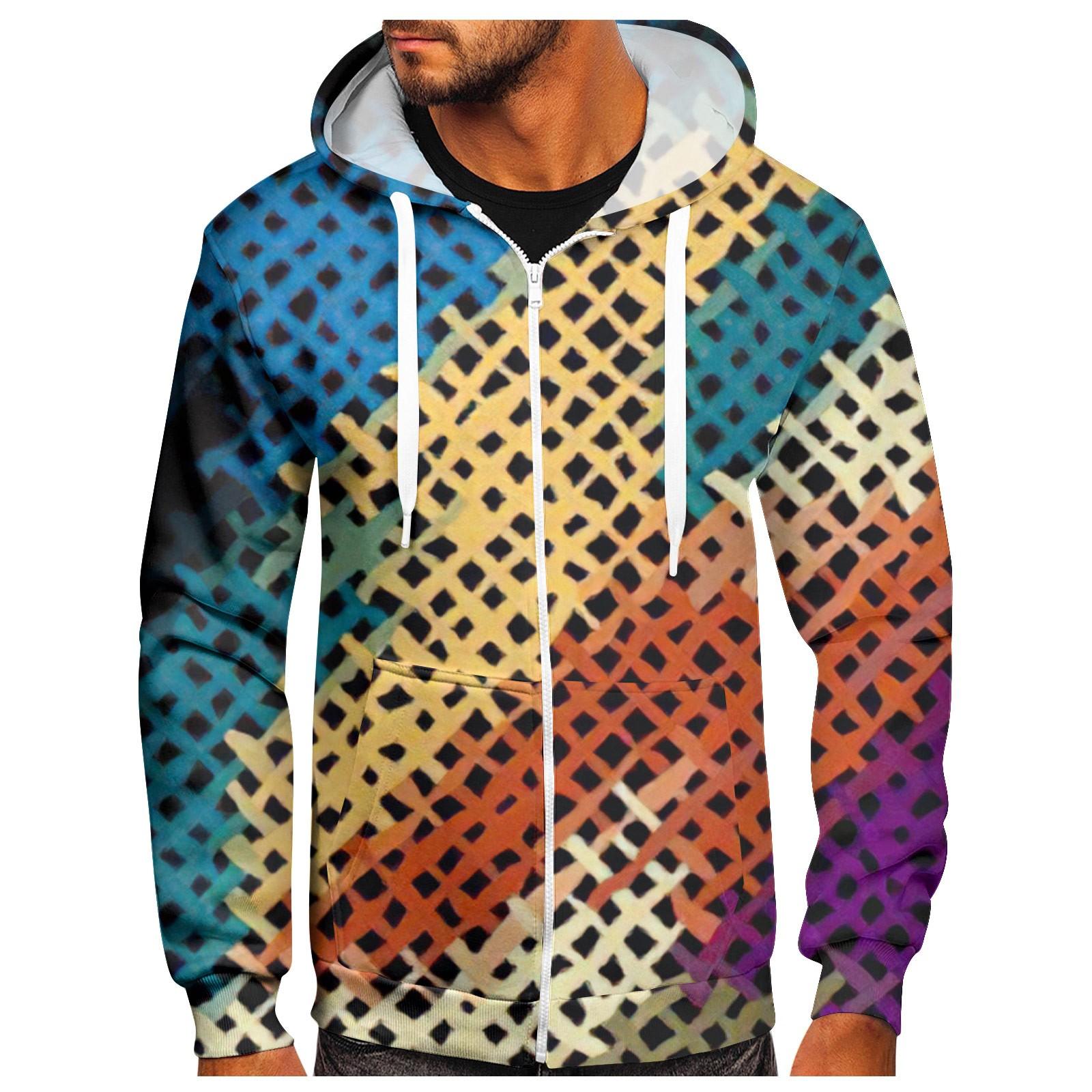 

Мужской свитер на молнии, пальто, модный свитер с капюшоном и принтом XXXL жёлтый