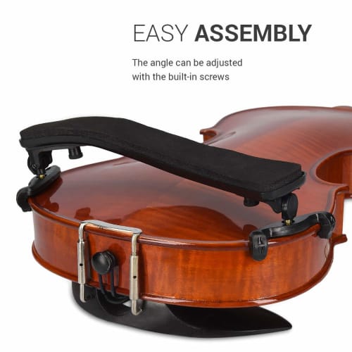 kwmobile Violin Shoulder Rest for 1/4 and 1/8 Violins - Adjustable Soft Rubber Feet - Violin Shoulder Protection