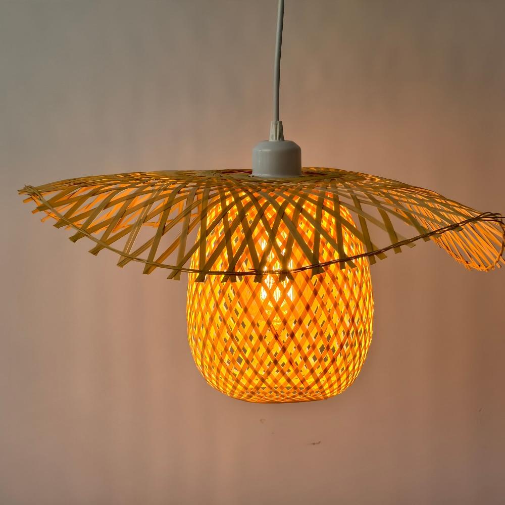 45/55/75CM Bamboo Pendant Lights E27 Lamp Fixtures Hanging Ceiling Light Bamboo Chandelier for Restaurant Home Bar Cafe Bedroom
