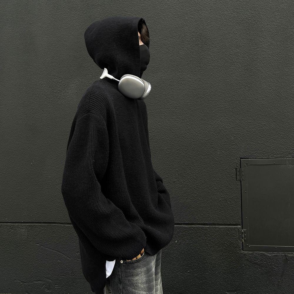 Men's Retro Hooded Knit Cardigan - Autumn/Winter Unisex Korean Trend Style