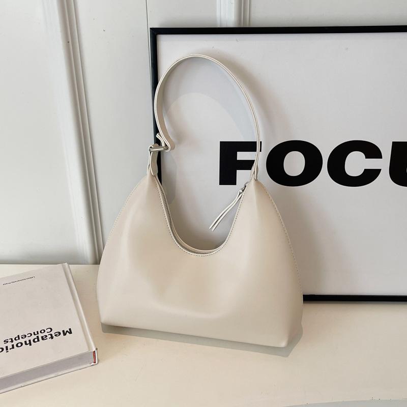 Fashion Underarm Shoulder Bags For Women PU Leather Pure Color Armpit Hobo Bag   Luxury Designer Purses And Handbag