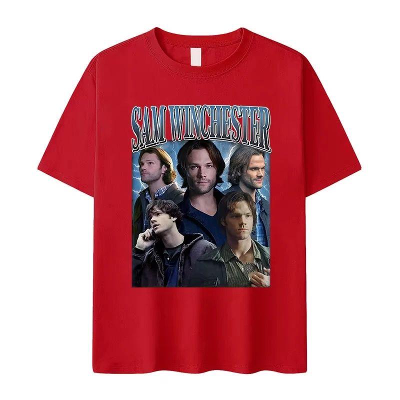 Tv Series Sam Dean Winchester Y2k Fashion Tshirt Graphic T Shirts Vintage High Quality Casual Loose Print Streetwear Unisex