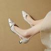 Women's Shoes Spring/Summer 2025 New Silver Baotou Sandals Women's Pointed Toe Stiletto Single Shoes