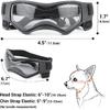Dog Goggles Dog Sunglasses for Small Breed UV Protection Windproof with Adjustable Head Straps Chin Straps for Ride Car/Hiking Travel/On Beach-Black