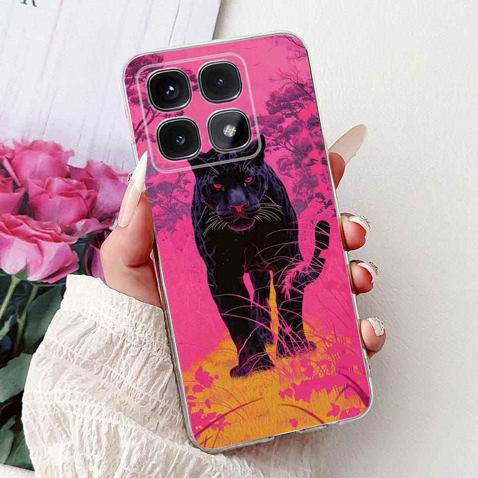 Phone Case For Xiaomi Mi 14T Pro Mi14T Cool Style Tiger Dragon Pattern Clear Soft Silicone TPU Back Cover Xiaomi 14t 5G Coques