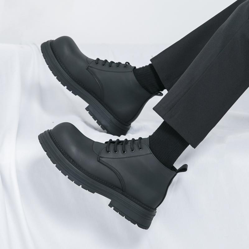 Male Shoes Outdoor Luxe for Men Motorcycle Boots Casual Men's Leather Low Top Walking Shoes Stylish Male Comfortable Ankle Boots