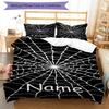 3pcs Custom Name spider Bedding Set Duvet Cover Closure Includes 1 Duvet Cover & 2 Pillowcases, Soft and Comfortable for All Seasons.