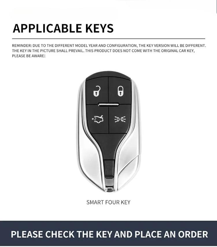 Zinc Alloy Car Remote Key Cover Case For Maserati Levante Ghibli Quattroporte Gt Granturism Grancabrio Keychain Accessories
