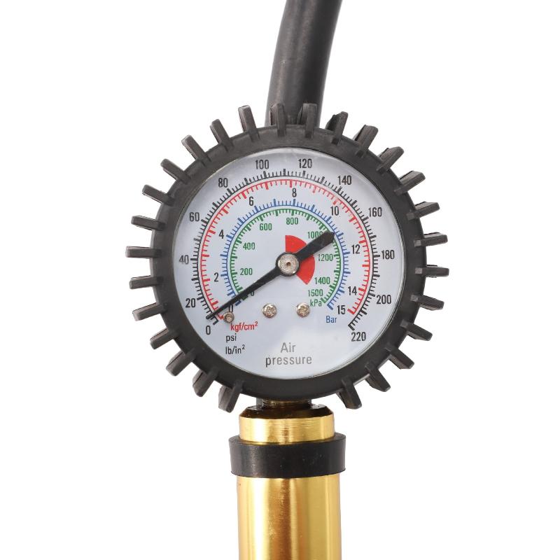Tire Air Inflator with Easy-to-Read Pressure Meter Soft Rubber Hose Compressor Tool for Car Truck Off-Road Emergency Repair