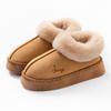 thick-soled bag and cotton slippers, plush cotton shoes for home use in autumn and winter, and couple warm snow boots when going out.