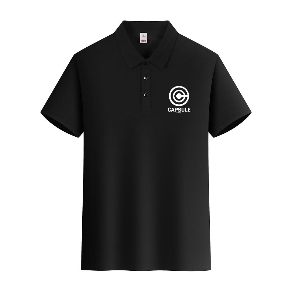 Capsule Corp Logo Mens Polo Tshirts Vintage Tops Breathable Loose Crewneck Menswear Comfortable T-Shirts