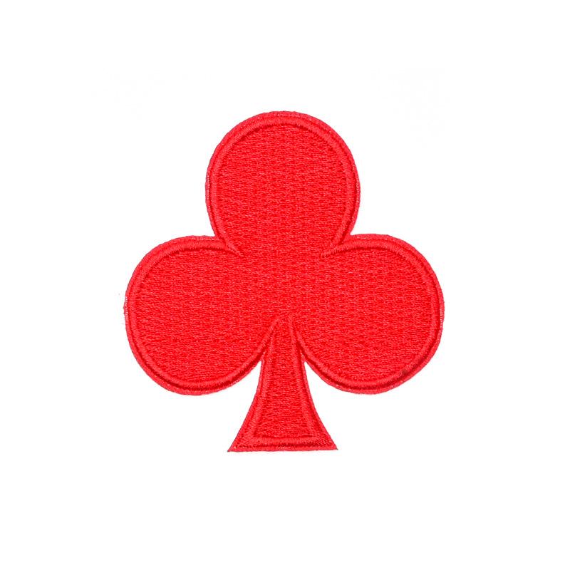 24pcs Poker Pattern Sewing Fabric Patch DIY Various Styles Handmade Cloth Applique Personality Fashion Accessories
