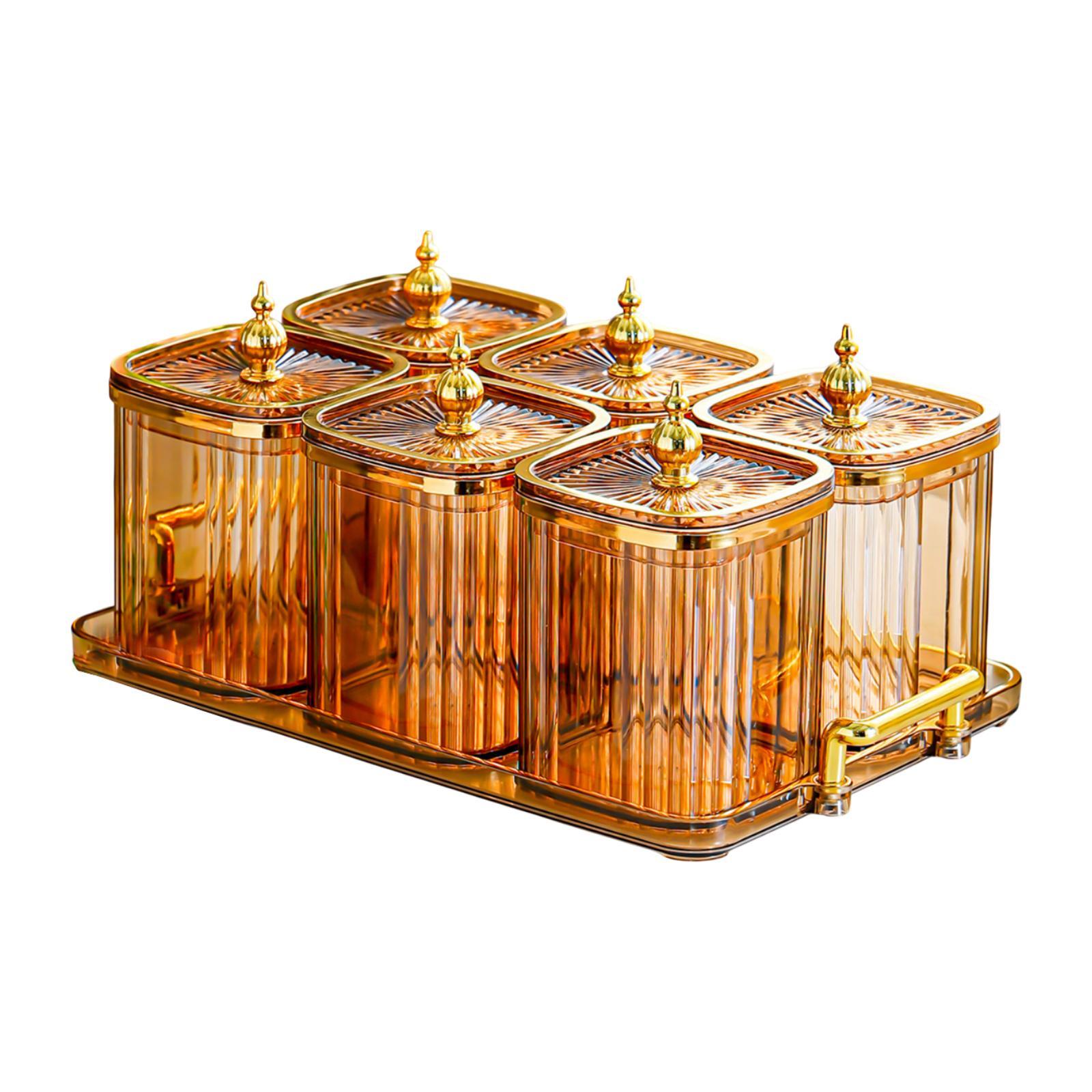 

Divided Nut Jars Set Dustproof Food Storage Box Containers Decorative Snack Candy Jars for Party Wedding Holiday Kitchen Snack бурштин