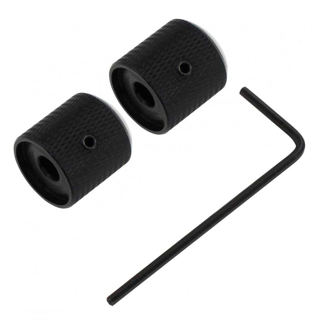 2ks kovové klenuté bílé mušle Horní knoflíky pro ovládání tónu pro elektrickou kytaru / baskytaru s nastavovacím klíčem