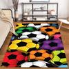 Colorful Soccer Balls Design Rug Non-slip rug suitable for living room and bedroom sofas