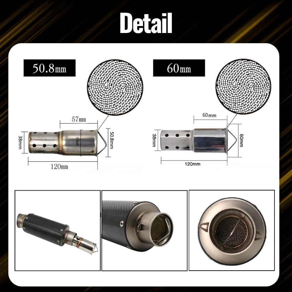 MAKUMINORS General Purpose Silencer, Inner Baffle, 2.4 Inches (60 Mm), Inner Silencer, Motorcycle, Muffler,