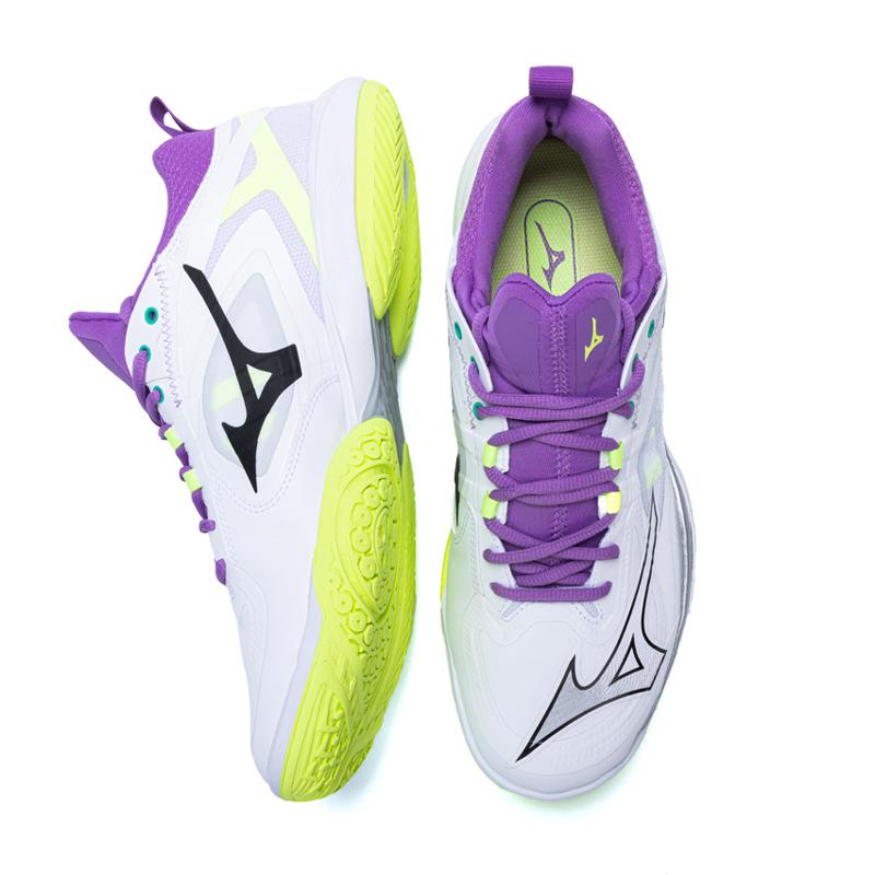 Mizuno Wave Claw Neo 3 Wide White Neo Lime Lavender Unisex Sneakers 71GA247312
