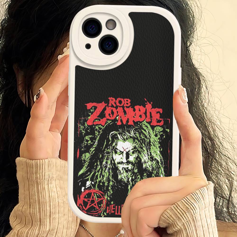 Retro Singer R-Rob Z-Zombie Phone Case For IPhone 16 15 14 13 12 11 Pro Max Plus Soft Leather Cover