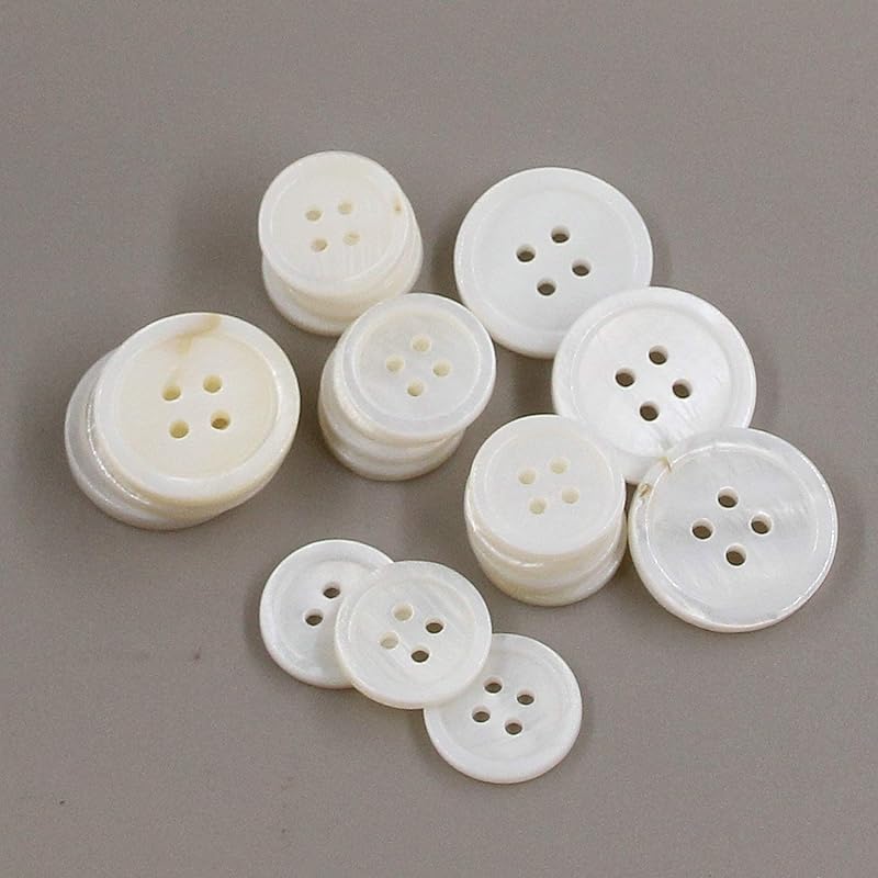 22 Pieces Genuine White Mother of Pearl Blazer Buttons Suit Buttons Set 20mm 15mm Natural White MOP Shell Buttons Bulk for Men (White MOP) Leekayer