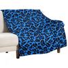 Blue Y2K Aesthetic Leopard Print Throw Blanket Softest Extra Large Throw Blankets For Sofas Hairys Blankets