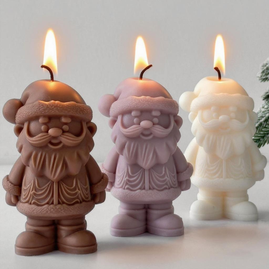 Santa Claus Candle Silicone Mold Christmas Decoration Ornament Resin Mold DIY Craft Handmade Soap Candle Making Xmas Decor Gift