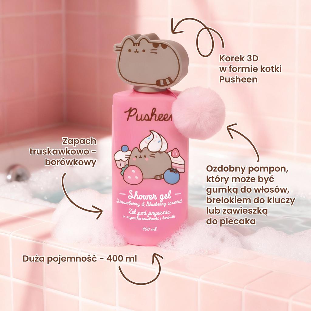 Pusheen Shower Gel with 3D Cap, 400ml