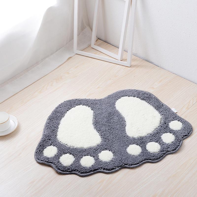 Cute Footprints Big Feet Bath Mats Pads Cartoon Style Toilet Non-slip Rug for Bathroom Carpet Floor Super Absorbent Mat Foot Rug