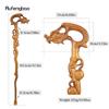 Yellow Dragon Wooden Single Joint Fashion Wood Stick Decorative Cospaly Cane Halloween Crutch Wand Crosier 94cm