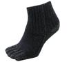 SocksDEPO Fluffy Made In Heather Black Five-Toe Socks, Short, Fleece-Lined, Japan, Unisex,
