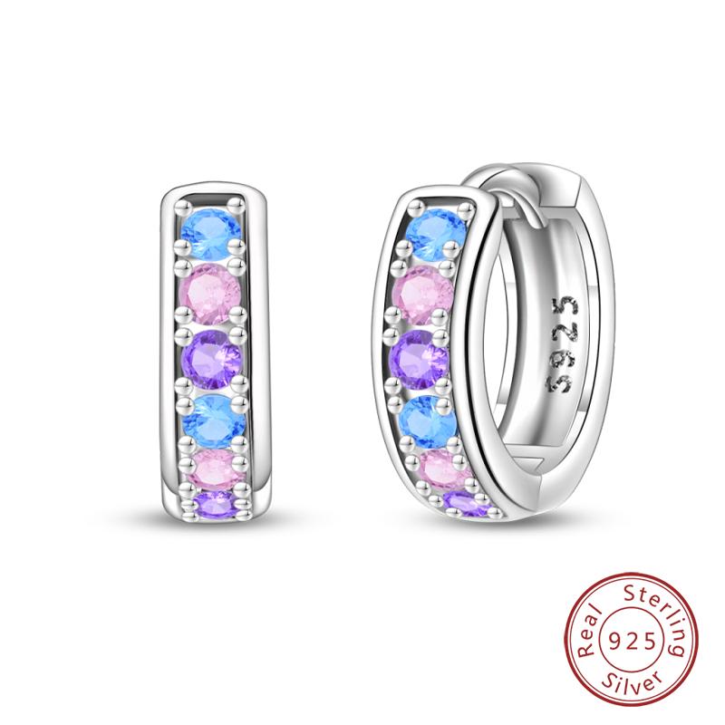 Real 925 Sterling Silver Colorful Dragonfly Butterfly Animal Earrings For Women Exquisite Birthday Anniversary Jewelry Gifts