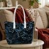 Gothic Dark Rose Tote Bag Fashionable Durable Shoulder Bag for Daily Shopping Commute