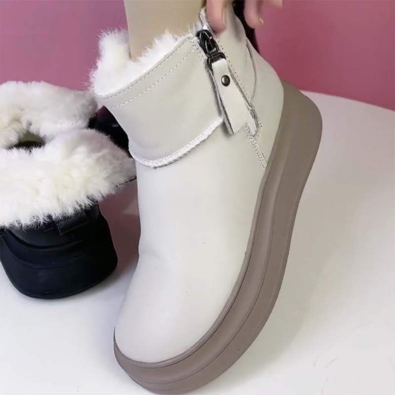 Brand Broken Code Processing New Northeast Thickened Snow Boots Women's Thick-soled Versatile Non-slip Leather Snow Boots Short Boots Women