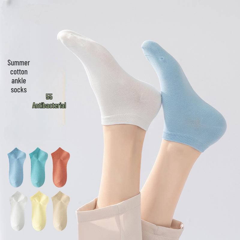 Women's Summer Thin Pure Cotton Breathable Antibacterial No-Show Socks