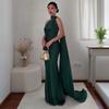 Elegant Off-the-Shoulder Backless Criss-Cross Halter Neck Fishtail Evening Dress