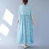 Short Sleeve Plus Size Cotton Vintage Floral New In Dresses for Women Casual Loose Long Summer Dress