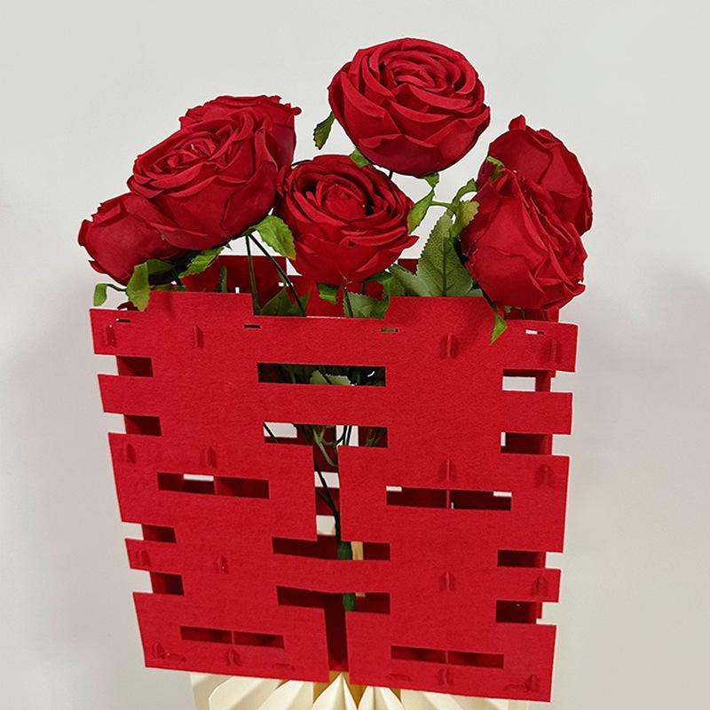 Red Wedding Floral Arrangement for New Living Room Décor
