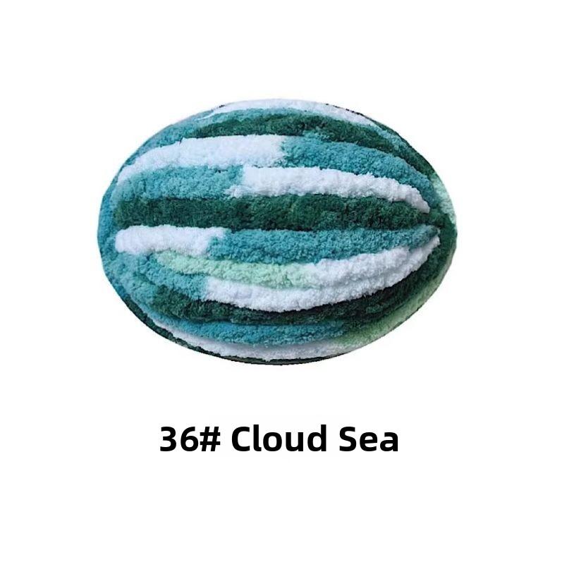 Handmade DIY Rainbow Adient Yarn Scarf Tail Line Finger Knitting Cozy Nest Cuion Thi Ice Strip Yarn