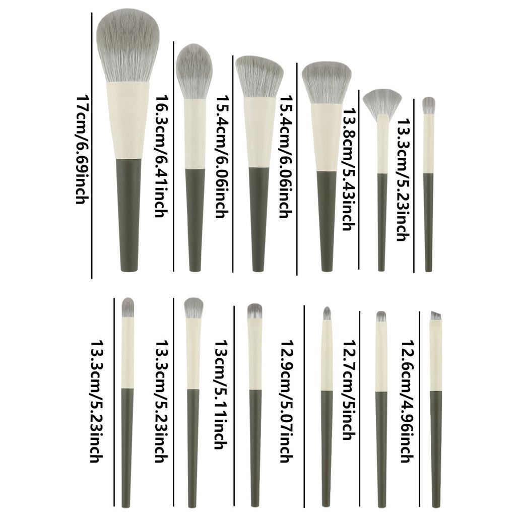 12Pcs Makeup Brushes High Quality Wooden Handle Beginner's Full Set Of Powder Brush Eyeshadow Brush Facial Beauty Tools