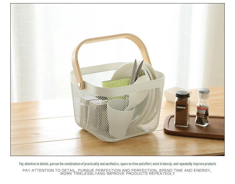 Multi-Purpose Metal Draining Basket for Vegetables, Fruits, and Laundry Storage
