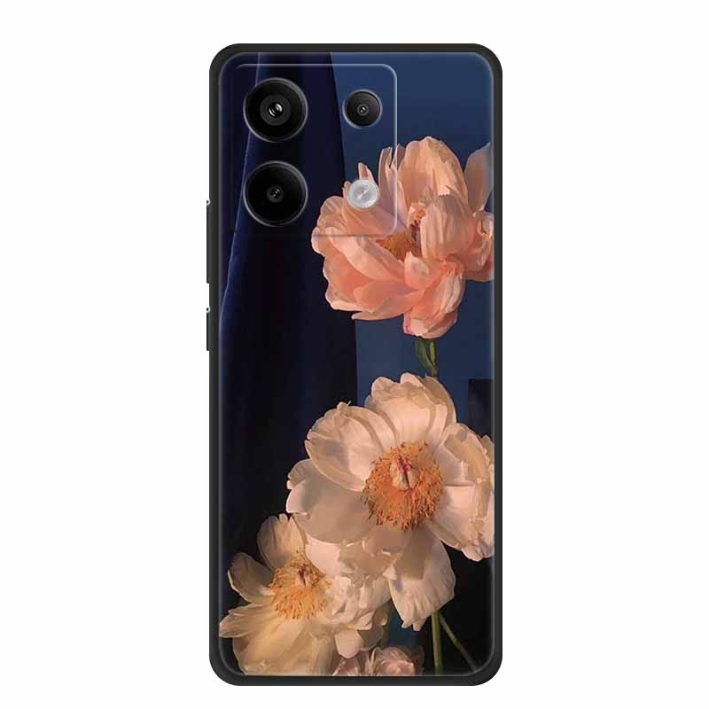 For Redmi Note 13 pro Case Pink Phone Case Fashion Silicone TPU Soft Back Cover Redmi Note 13 Pro Flower Capa 6.67" Cats Coque