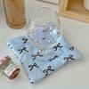 Korean Bow Cotton Coaster Key Storage Jewellery Mat Double-Sided Thickened Fabric Sweet Drawstring Portable Accessories