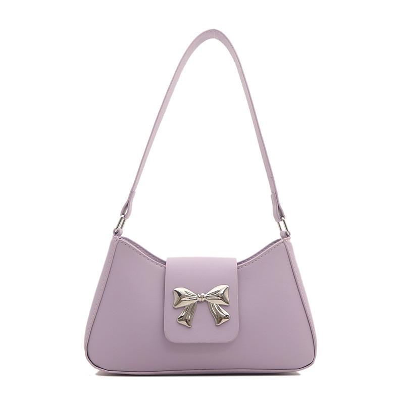 Chic French Butterfly Bow Shoulder Bag 2024 Summer Trendy Street Style Pu Material