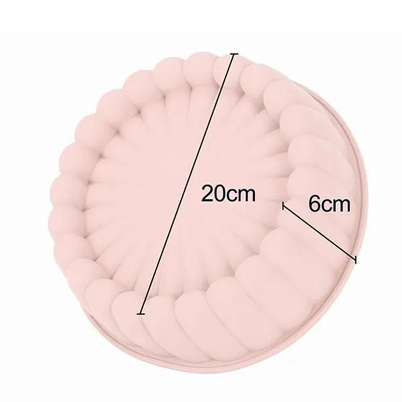 1pc Silicone Round Pan Charlotte Cakes Baking Pan Sponge Flan Mold DIY Strawberry Shortcake High-temperature Resistant Kitchen Silicone Moulds