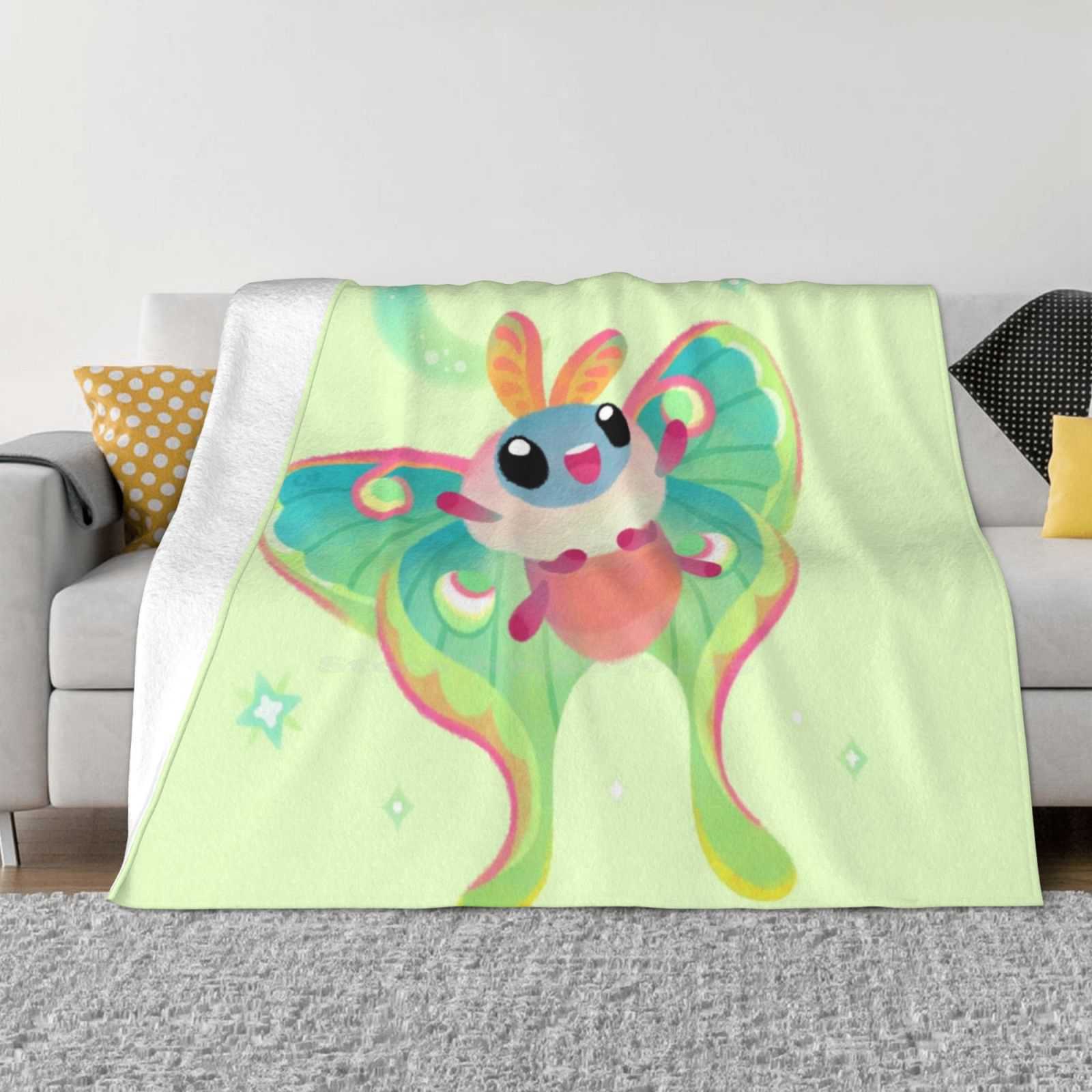 

Luna Moth Fashion Soft Warm Flannel Blanket Luna Moth Actias Luna Nearctic Moth Silk Moth Cute Kawaii Insect Arthropod Animal 30x40in