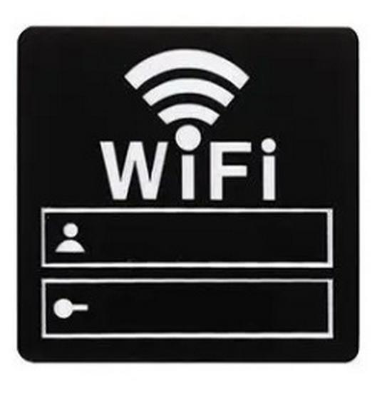 WiFi Logo DIY Mirror Wall Sticker for Restaurant, Office, Salon, Bedroom, Shop, Kindergarten Decor.