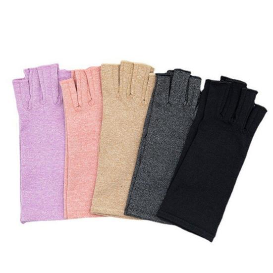 Gikt Hansker Menn Kvinner Fingerløse Kompresjonsinnpakning Elastiske Hansker for Håndsmerter Og Osteartrose Lindring Sykling Fitness