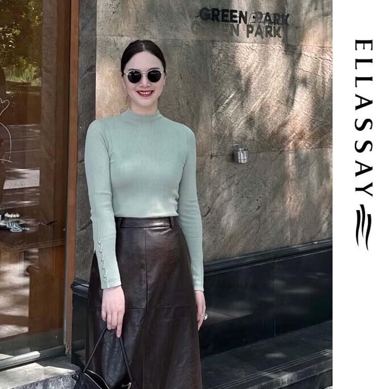 ELLASSAY Elegant High-Waisted Midi Skirt M