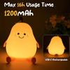 Cute Smile Pear Night Light, Portable Creativity with Touch Sensor, USB Silicone Baby Sleep Dimmable Bedside Lights Table Lamp