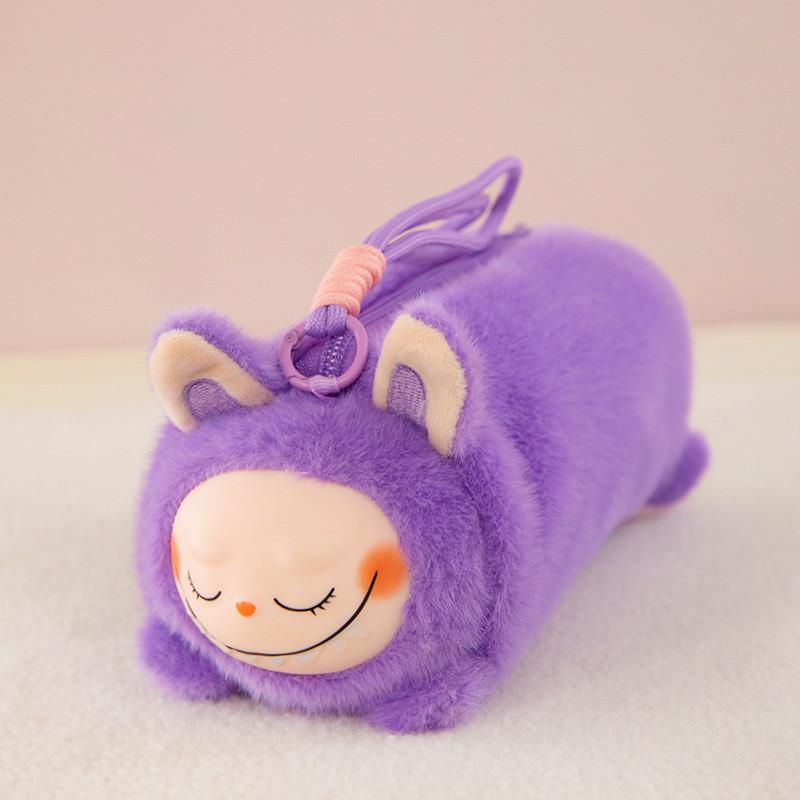 Pen Case Plush With Lanyard Design And Soft Material For School Use